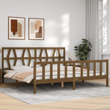 Cadre de lit sans matelas marron miel 200x200cm bois pin massif