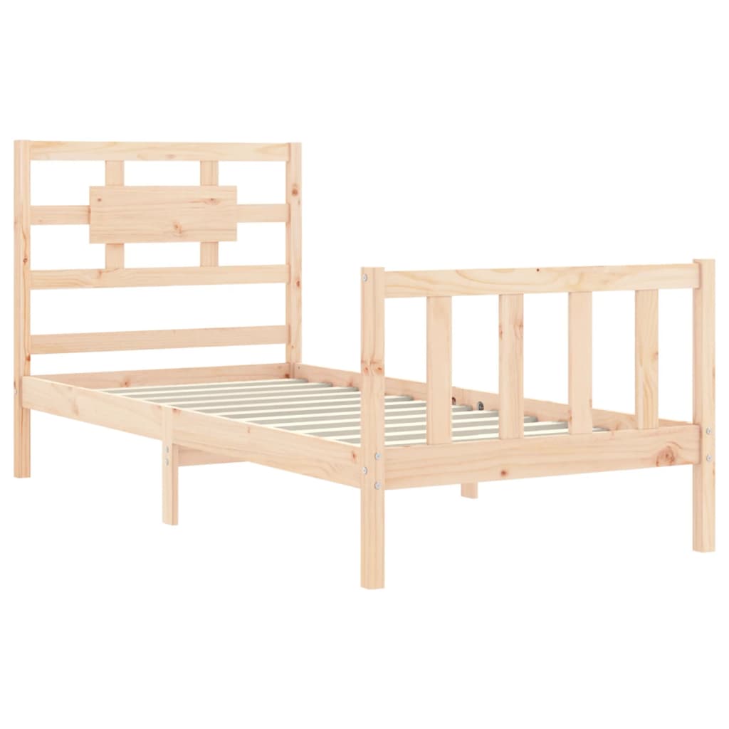 Bed frame without mattress solid pine wood