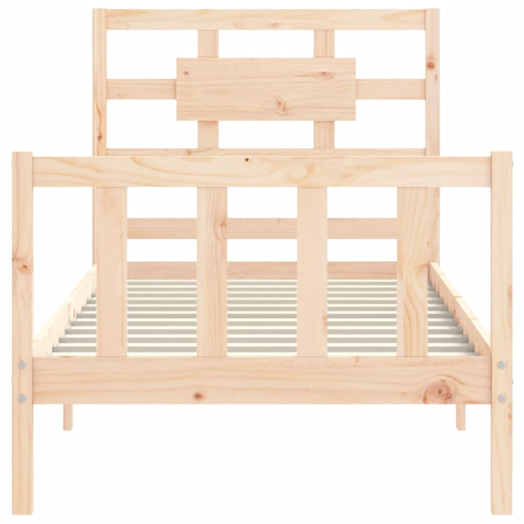 Bed frame without mattress solid pine wood