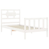 Cadre de lit sans matelas blanc bois de pin massif