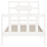 Cadre de lit sans matelas blanc bois de pin massif