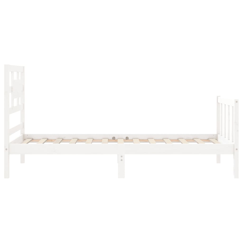 Cadre de lit sans matelas blanc bois de pin massif