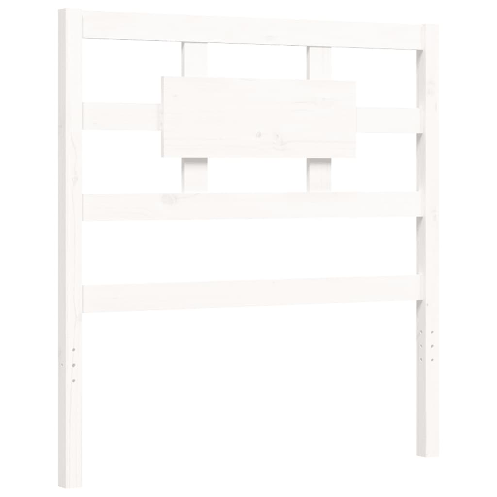 Cadre de lit sans matelas blanc bois de pin massif