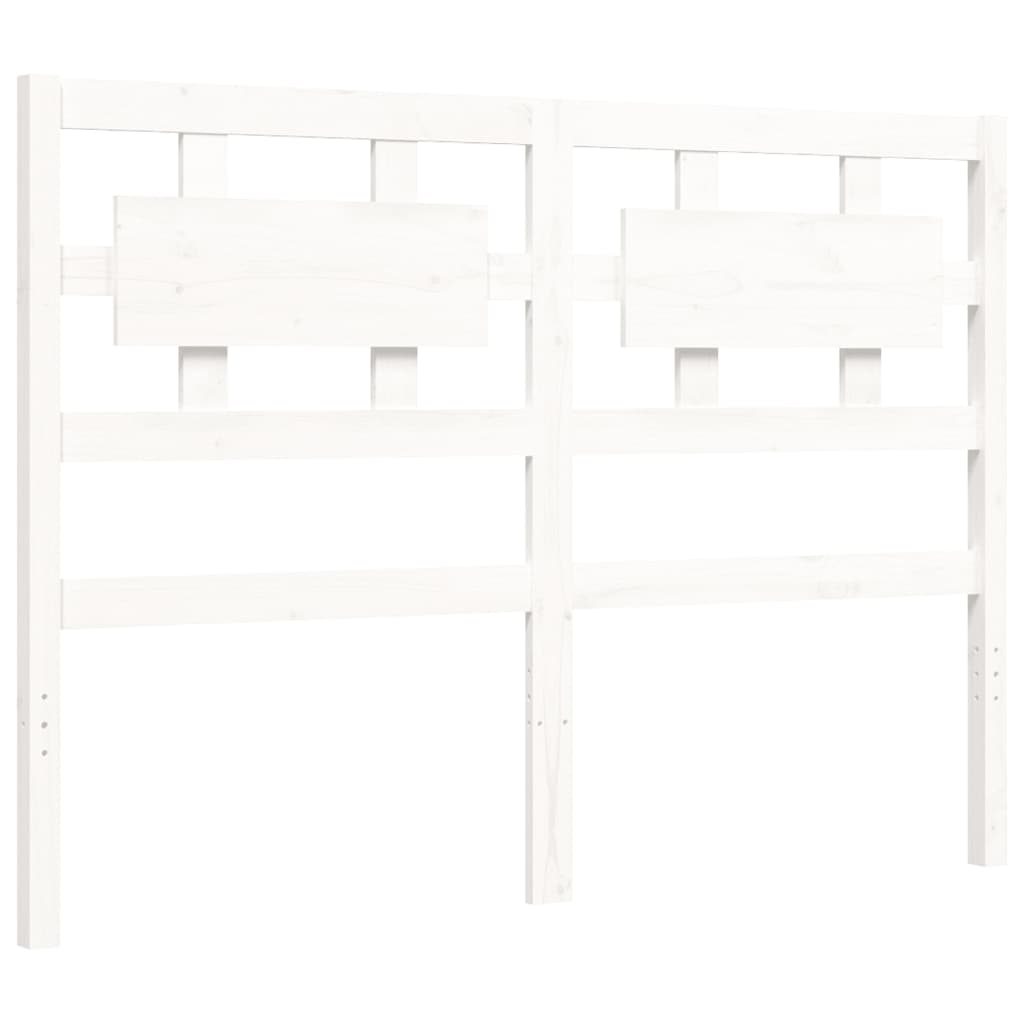 Cadre de lit sans matelas blanc bois de pin massif