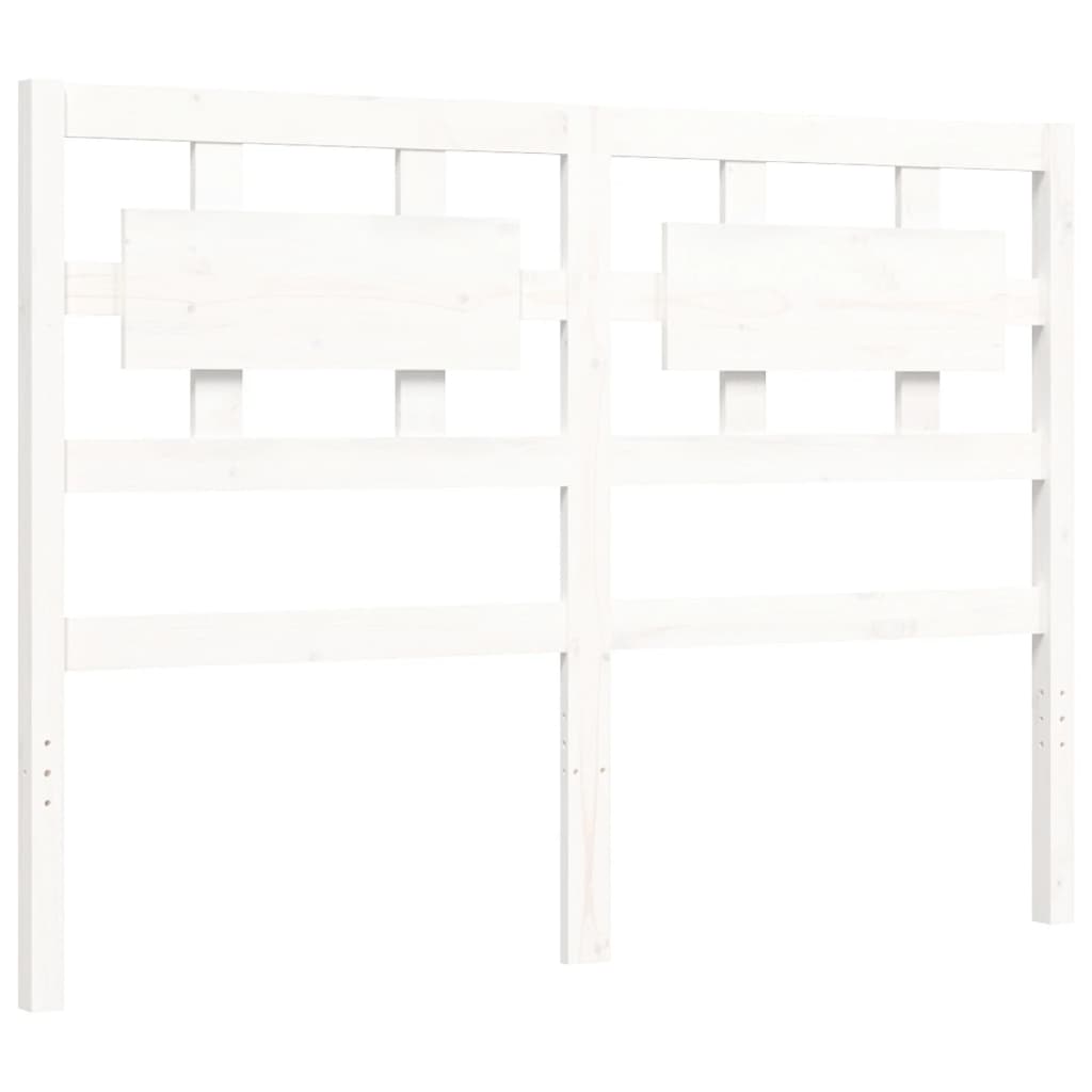 Cadre de lit sans matelas blanc bois de pin massif