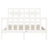 Cadre de lit sans matelas blanc 140x190 cm bois de pin massif