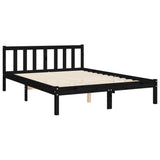 Cadre de lit sans matelas noir 140x190 cm bois de pin massif