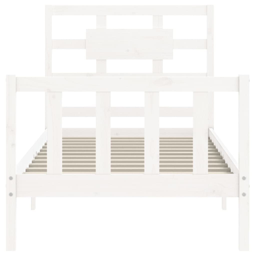 Cadre de lit sans matelas blanc 90x200 cm bois de pin massif