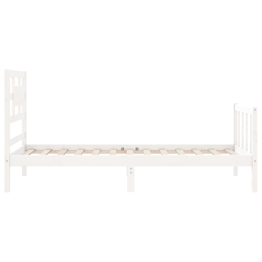 Cadre de lit sans matelas blanc 90x200 cm bois de pin massif