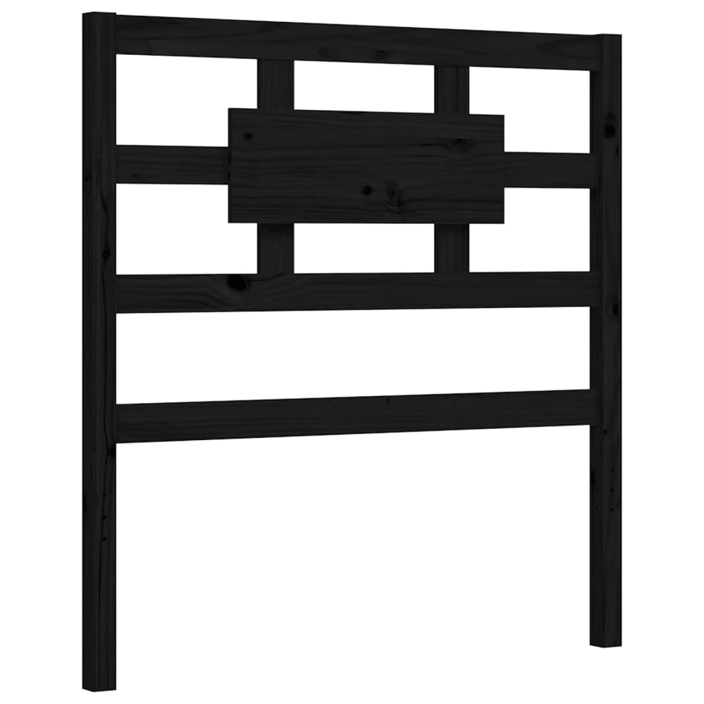 Cadre de lit sans matelas noir 90x200 cm bois de pin massif