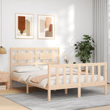 Bed frame without mattress 120x200 cm solid pine wood