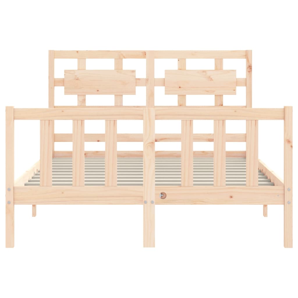 Bed frame without mattress 120x200 cm solid pine wood