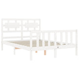 Cadre de lit sans matelas blanc 120x200 cm bois de pin massif