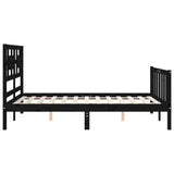 Cadre de lit sans matelas noir 120x200 cm bois de pin massif