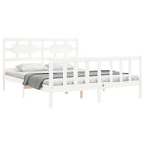 Cadre de lit sans matelas blanc 160x200 cm bois de pin massif