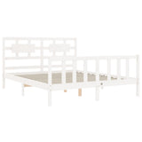 Cadre de lit sans matelas blanc 160x200 cm bois de pin massif