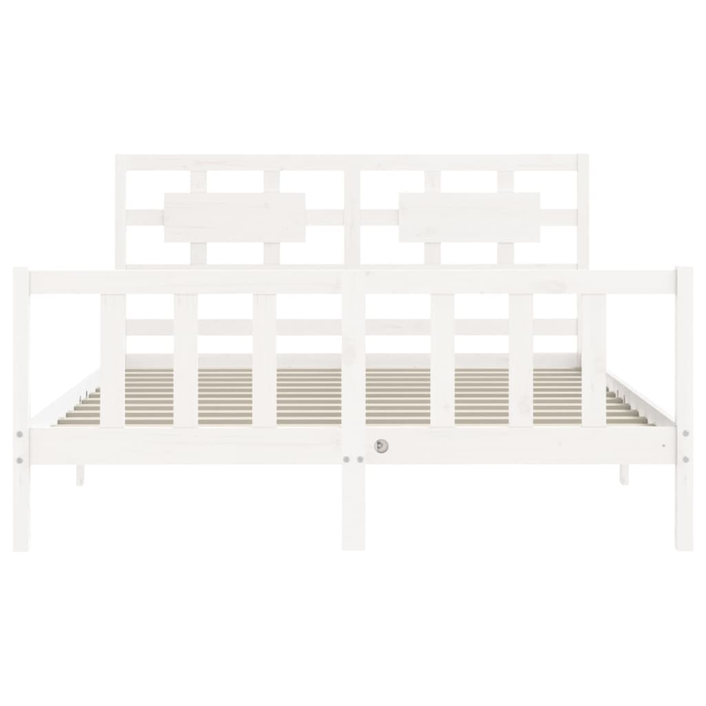 Cadre de lit sans matelas blanc 160x200 cm bois de pin massif