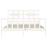 Cadre de lit sans matelas blanc 160x200 cm bois de pin massif