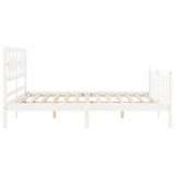 Cadre de lit sans matelas blanc 160x200 cm bois de pin massif