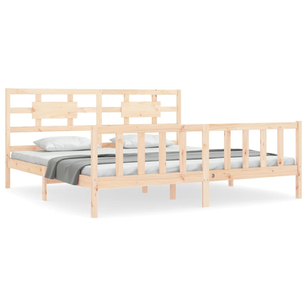 Cadre de lit sans matelas bois massif de pin