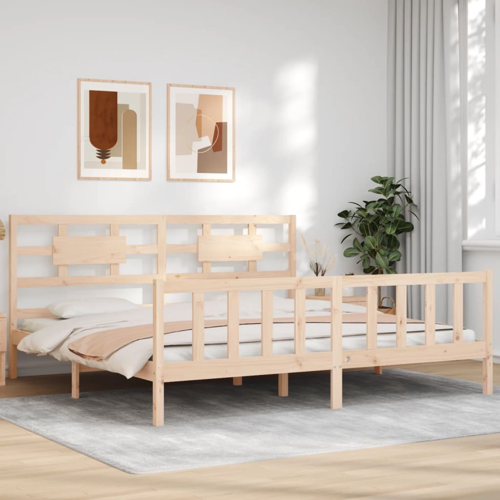 Cadre de lit sans matelas bois massif de pin