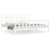 Cadre de lit sans matelas blanc bois massif de pin