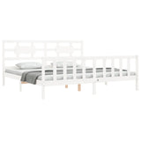 Cadre de lit sans matelas blanc bois massif de pin