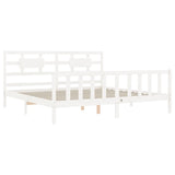 Cadre de lit sans matelas blanc bois massif de pin