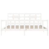 Cadre de lit sans matelas blanc 200x200 cm bois massif de pin