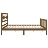 Cadre de lit sans matelas marron miel 200x200cm bois pin massif