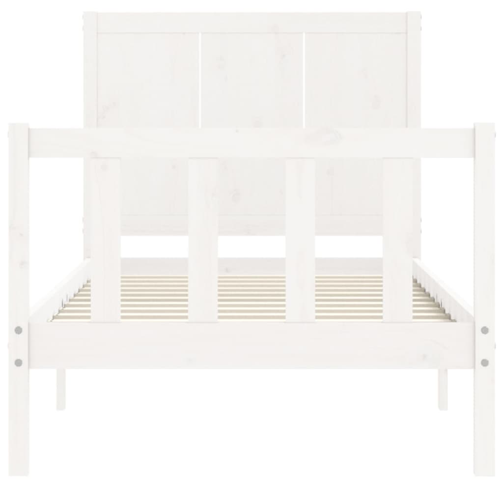 Cadre de lit sans matelas blanc bois de pin massif