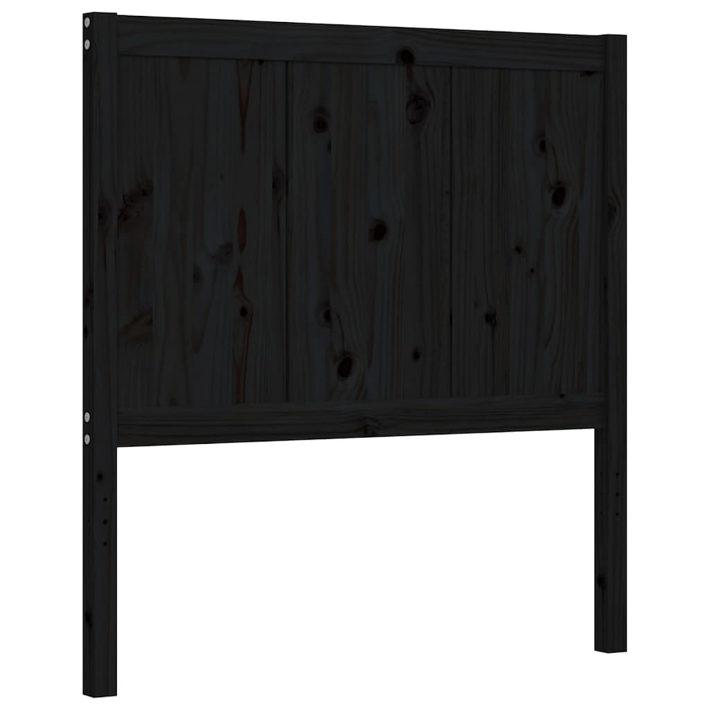 Cadre de lit sans matelas noir 90x200 cm bois de pin massif