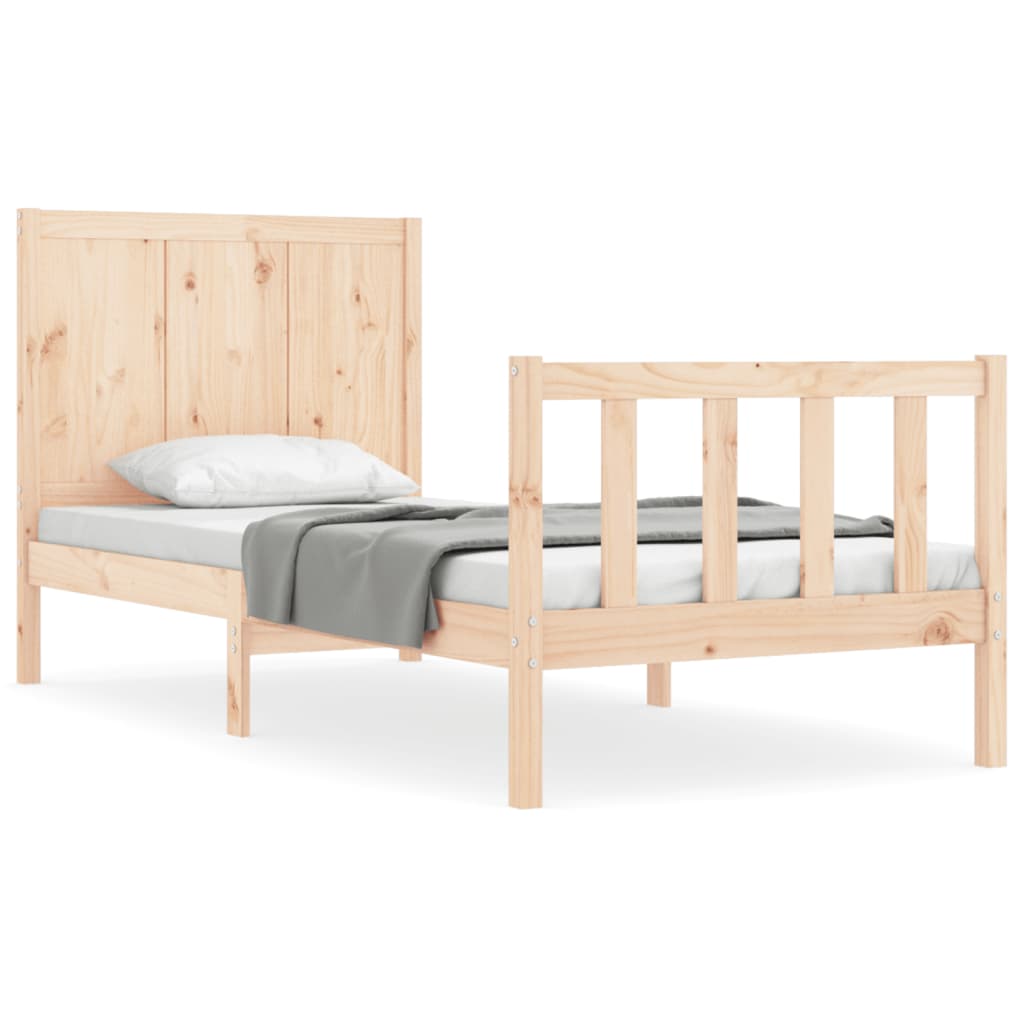 Bed frame without mattress 100x200 cm solid pine wood