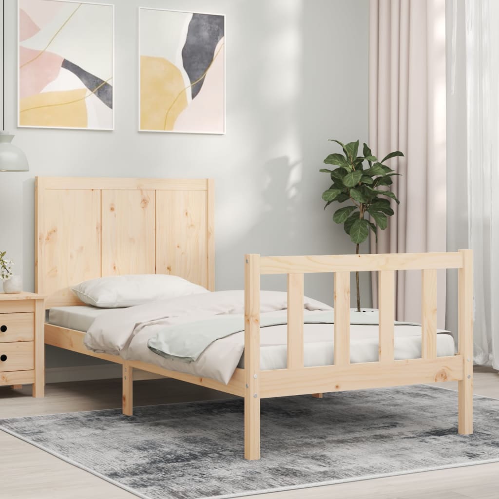 Bed frame without mattress 100x200 cm solid pine wood