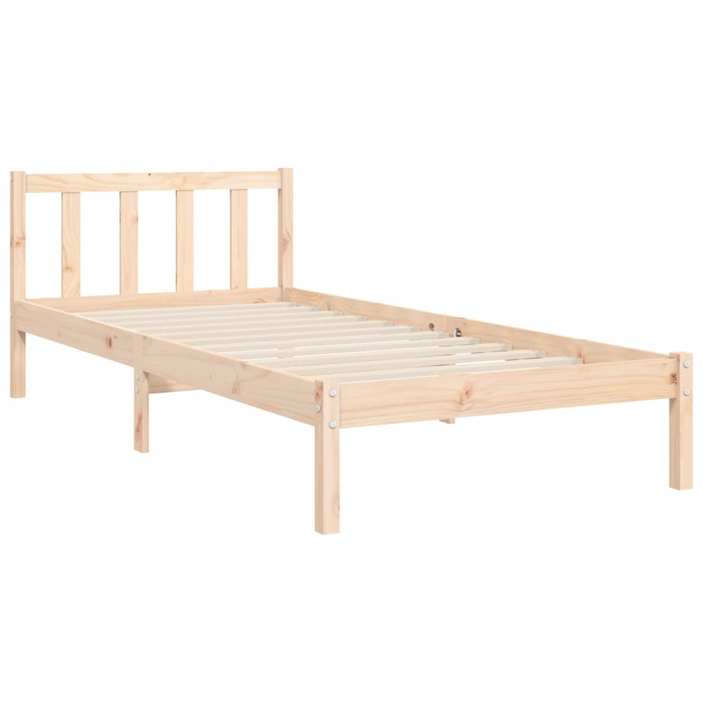 Bed frame without mattress 100x200 cm solid pine wood