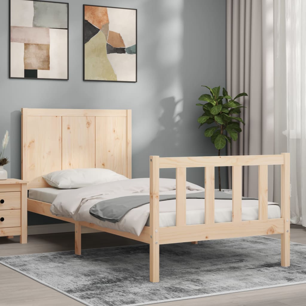 Bed frame without mattress 100x200 cm solid pine wood