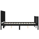 Cadre de lit sans matelas noir 120x200 cm bois de pin massif