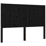 Cadre de lit sans matelas noir 120x200 cm bois de pin massif