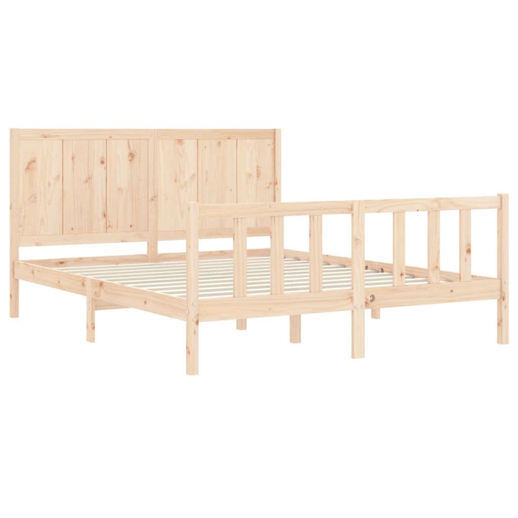 Bed frame without mattress 160x200 cm solid pine wood