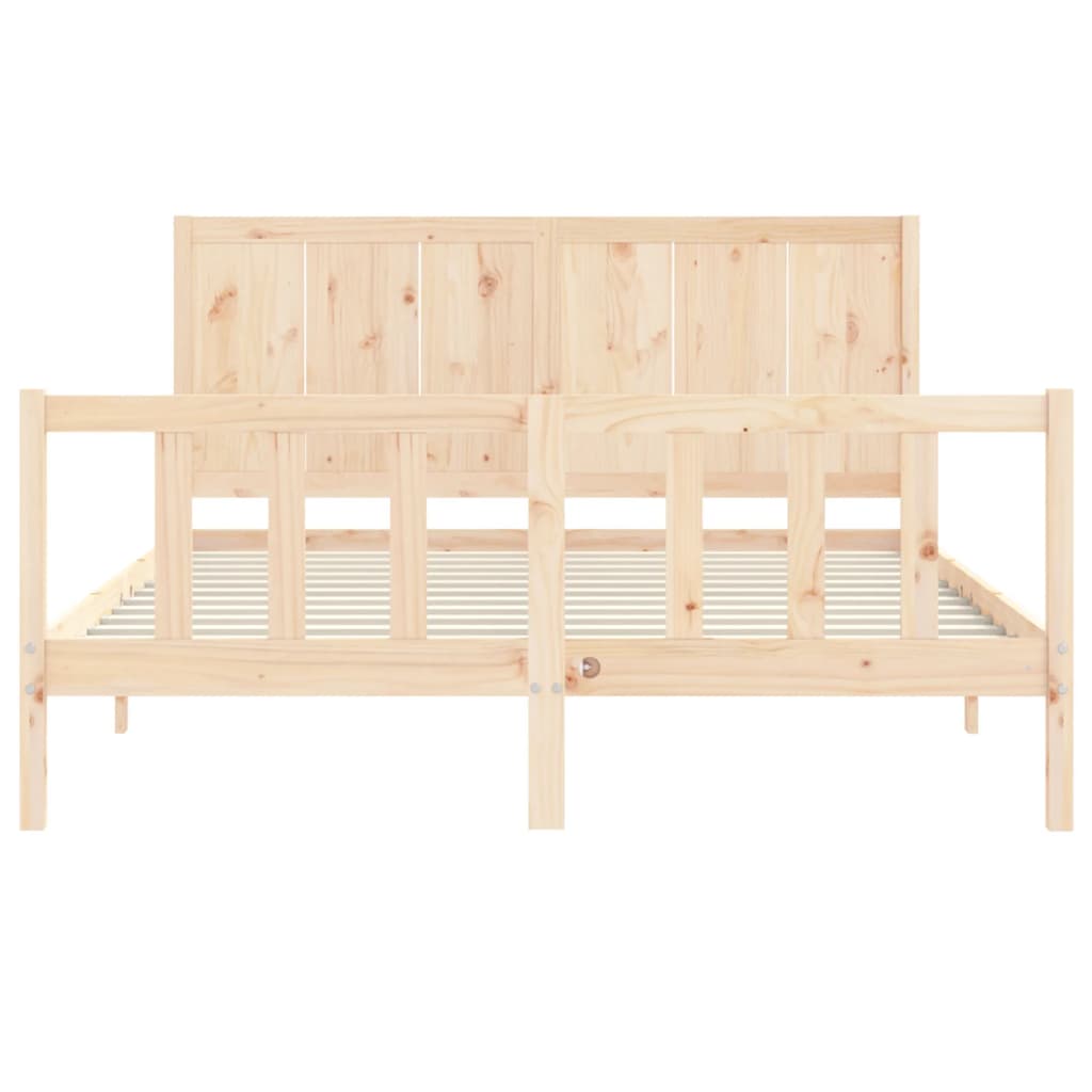 Bed frame without mattress 160x200 cm solid pine wood