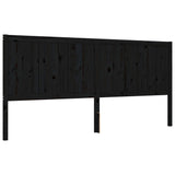 Cadre de lit sans matelas noir 200x200 cm bois massif de pin