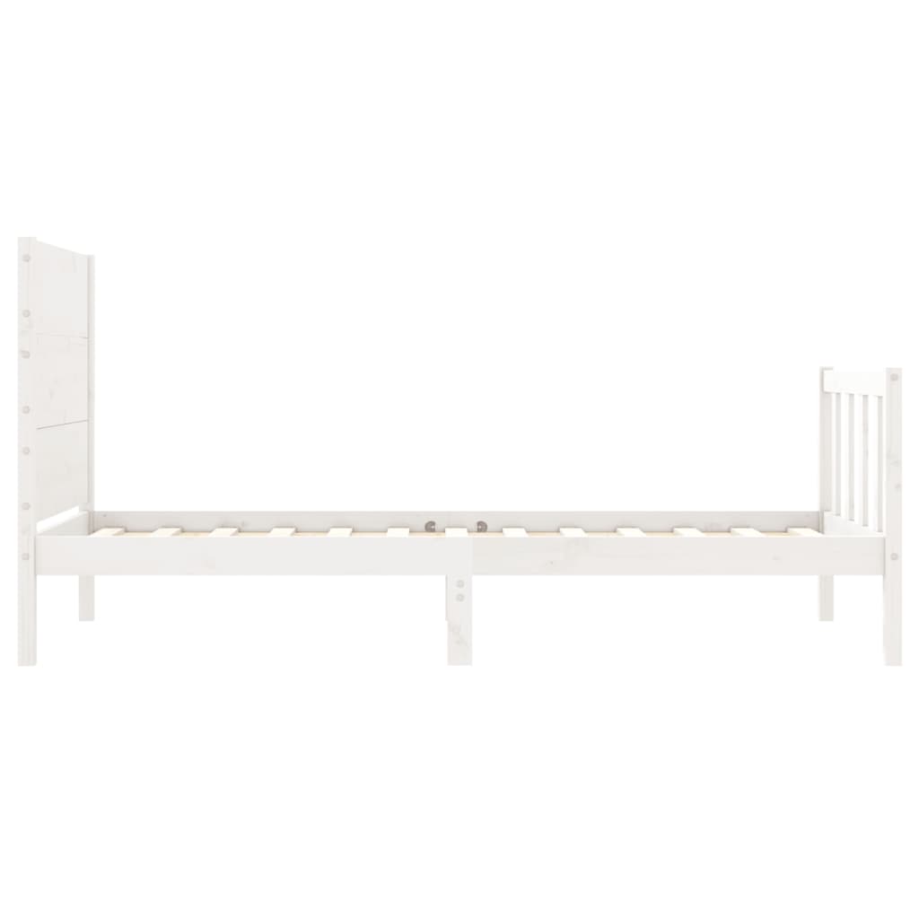 Cadre de lit sans matelas blanc bois de pin massif