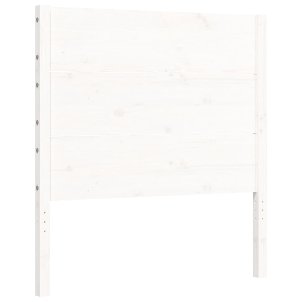 Cadre de lit sans matelas blanc bois de pin massif