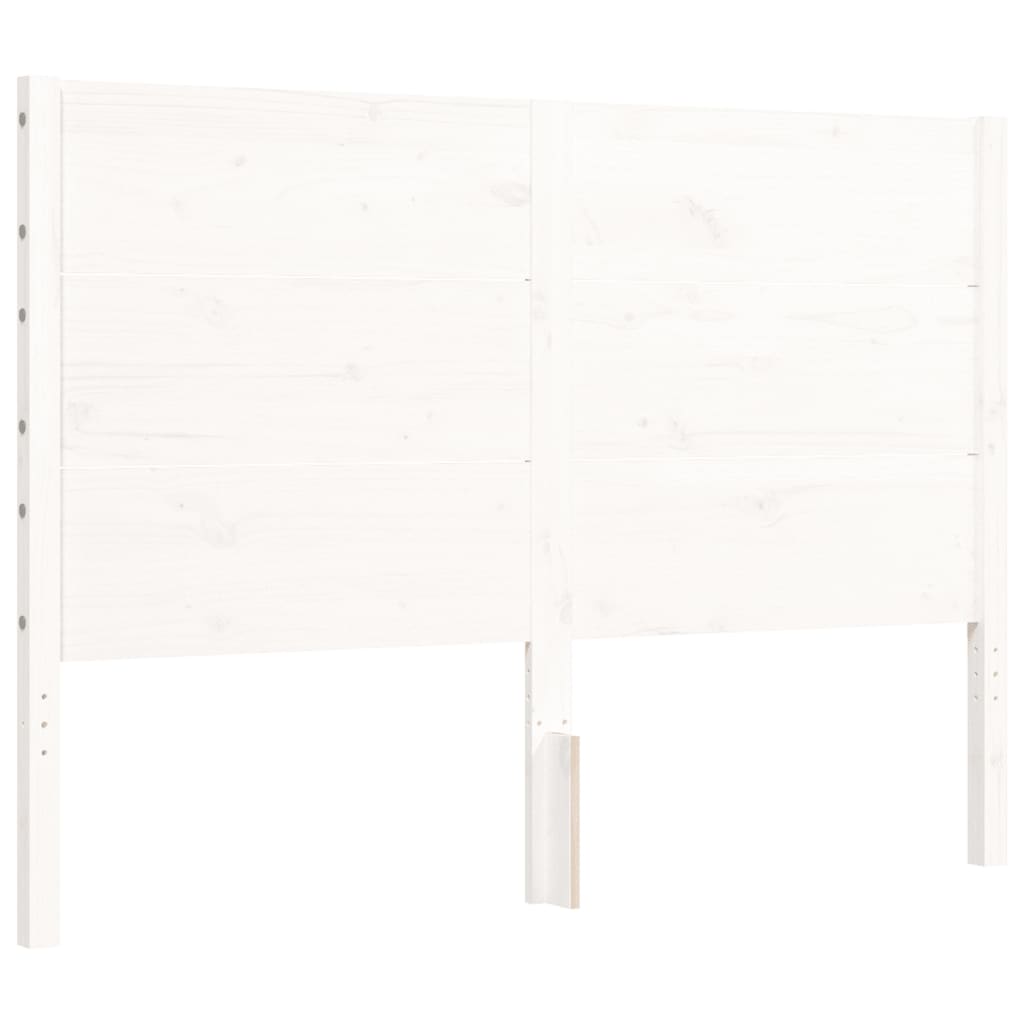 Cadre de lit sans matelas blanc bois de pin massif