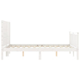 Bed frame without white mattress 140x190 cm solid pine wood