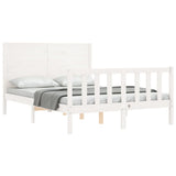 Cadre de lit sans matelas blanc 140x200 cm bois de pin massif