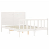 Cadre de lit sans matelas blanc 140x200 cm bois de pin massif