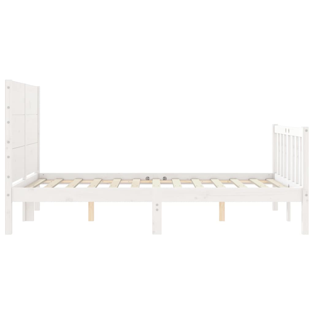 Cadre de lit sans matelas blanc 140x200 cm bois de pin massif