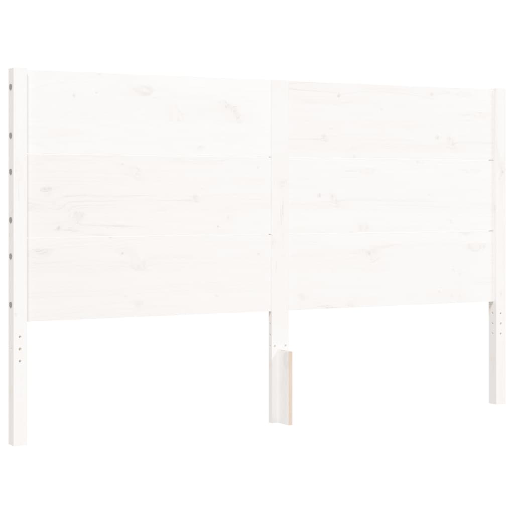 Cadre de lit sans matelas blanc bois de pin massif