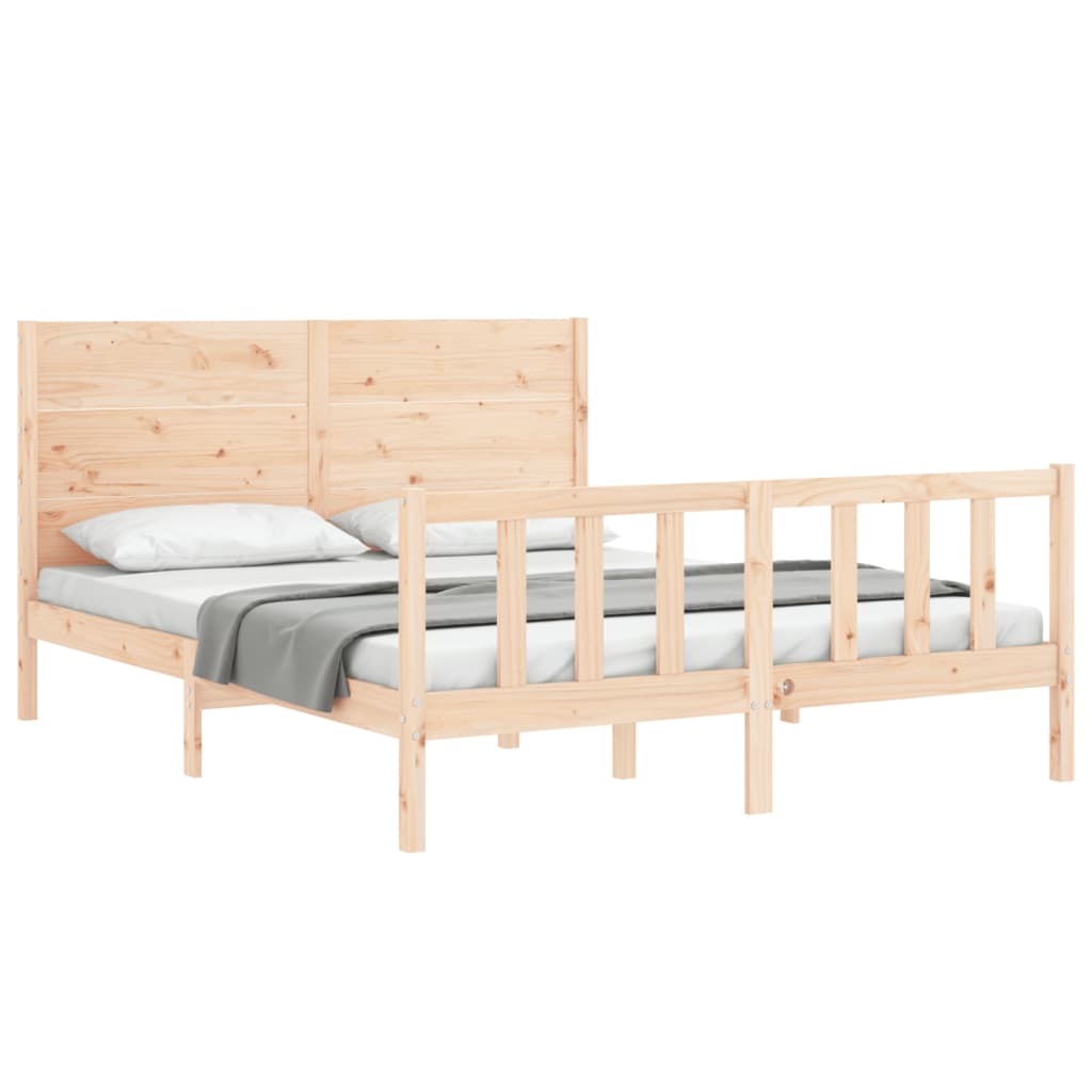 Bed frame without mattress 160x200 cm solid pine wood